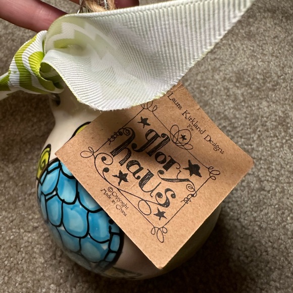 NWT Glory Haus sea turtle ball ornament with Ethan customization - Picture 4 of 13